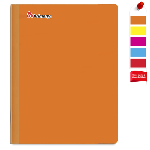 Cuaderno cosido marca Arimany con encuadernacion reforzada. Hojas planas al escribir y mayor durabilidad para uso intensivo en clase. Tipo de rayado: Cuadros.
