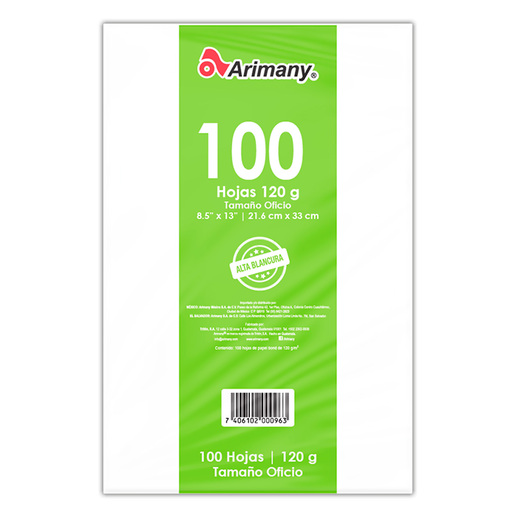 PAPEL ARIMANY 120GR OFICIO
