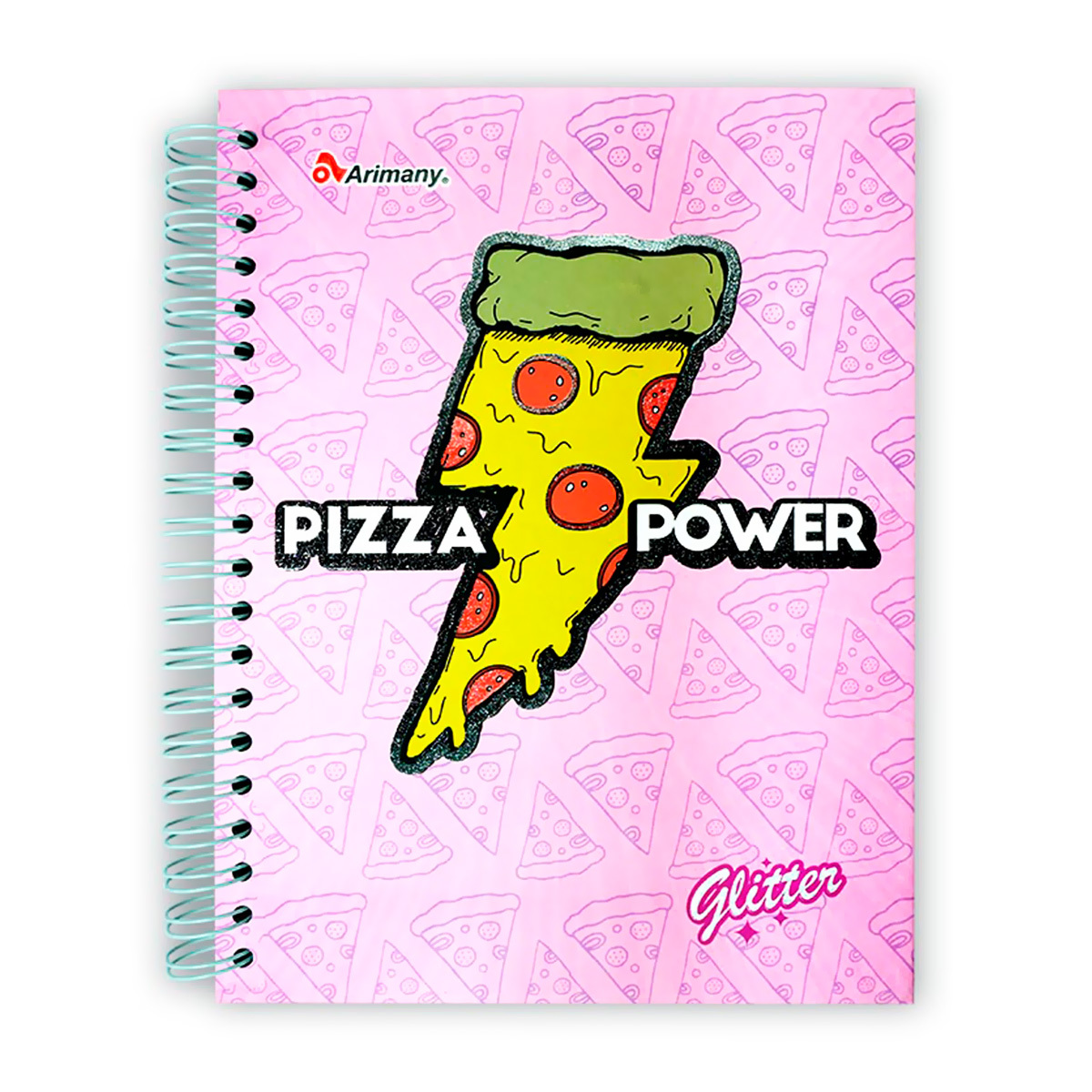 CUADERNO ESPIRAL ARIMANY GLITTER MULTIMATERIA 180H (DURA)