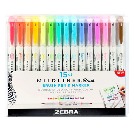 MARCADOR ZEBRA MILDLINER DOBLE PUNTA LETTERING 15U