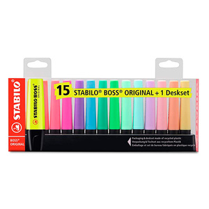 RESALTADOR STABILO BOSS 15U (COLORES ORIGINAL + PASTEL) RESALTADOR STABILO BOSS 15U (COLORES ORIGINAL + PASTEL)