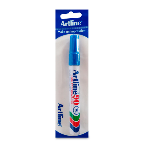 Marcador permanente marca Artline de tinta resistente al agua y al desvanecimiento. Escribe sobre papel, carton, plastico, metal, vidrio y madera. Ideal para etiquetar y marcar en oficina, taller y bo