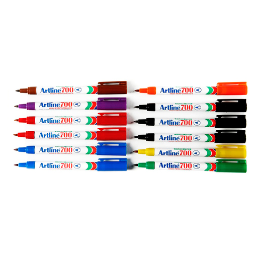 Marcador permanente marca Artline de tinta resistente al agua y al desvanecimiento. Escribe sobre papel, carton, plastico, metal, vidrio y madera. Ideal para etiquetar y marcar en oficina, taller y bo