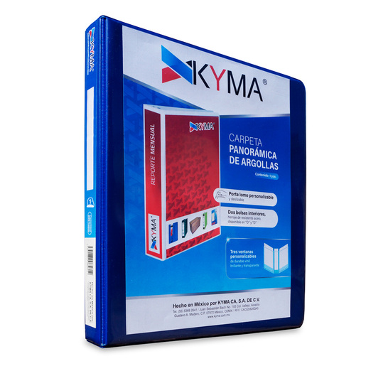CARPETA KYMA 1 P. AZUL BRILLANTE, ARILLO D, PANORAMICA