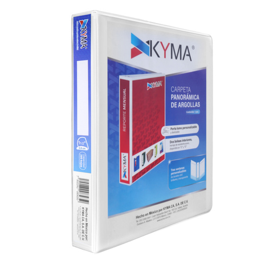 CARPETA KYMA 1.5 P. BLANCA BRILLANTE, ARILLO D, PANORAMICA