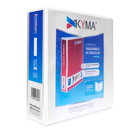 CARPETA KYMA 3 P. BLANCA BRILLANTE, ARILLO D, PANORAMICA