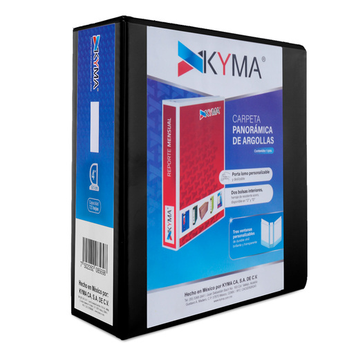 CARPETA KYMA 4 P. NEGRO BRILLANTE, ARILLO D, PANORAMICA