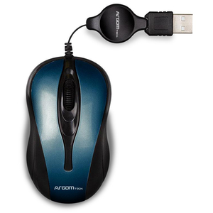 RATON USB RETRACTIL AZUL ARGON