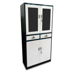 ARMARIO DE METAL CON VIDRIO BLANCO Y NEGRO MODUTEC ARMARIO DE METAL CON VIDRIO BLANCO Y NEGRO MODUTEC