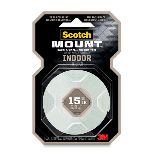 CINTA DE MONTAJE SCOTCH 1/2PX2.03 MTS (SOPORTA HASTA 6.8KG)