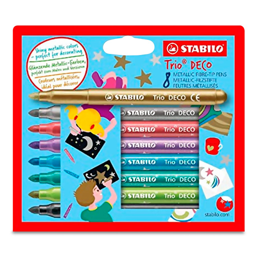 Marcadores marca Stabilo con tinta de alta cobertura y colores vibrantes. Versatiles para escuela, oficina, arte y manualidades.