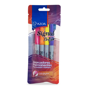 MARCADOR PERMANENTE SIGNAL PINCEL 4U (COLORES)