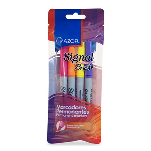 MARCADOR PERMANENTE SIGNAL PINCEL 4U (COLORES) MARCADOR PERMANENTE SIGNAL PINCEL 4U (COLORES)