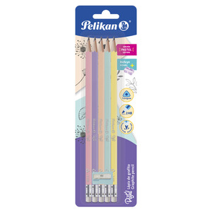 LÁPIZ DE GRAFITO PELIKAN 2HB TRIANGULAR 5U (COLOR PASTEL) 