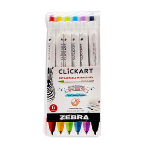 MARCADOR RETRACTIL 0.6MM ZEBRA CLICK ART 6U MARCADOR RETRACTIL 0.6MM ZEBRA CLICK ART 6U
