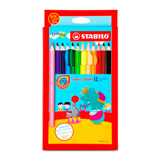 Lápices de colores marca Stabilo con mina pigmentada y resistente. Trazos suaves, intensos y mezclables, ideales para dibujo, coloreado y proyectos escolares.