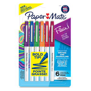 MARCADOR PAPER MATE FLAIR 6U (PUNTO FINO, CON OLOR) MARCADOR PAPER MATE FLAIR 6U (PUNTO FINO, CON OLOR)