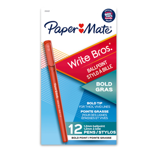 BOLÍGRAFO PAPER MATE ROJO 1.2MM 12U (ESTILO WRITE BROS)