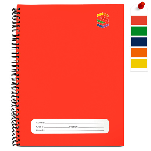 Cuaderno con espiral marca S de hojas de calidad para apuntes, tareas y notas. Espiral metalica resistente que permite girar las paginas 360 . Tipo de rayado: Blanco.