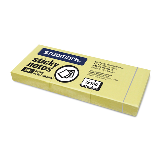 Notas adhesivas marca Studmark reposicionables para recordatorios, marcar paginas y organizar ideas. Adhesivo que se despega sin danar, perfecto para estudio, oficina y planificacion.