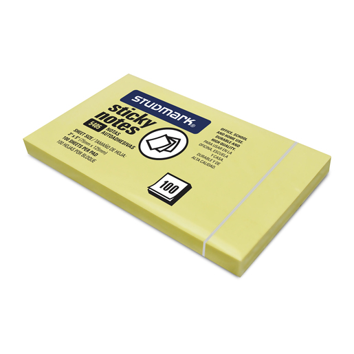 Notas adhesivas marca Studmark reposicionables para recordatorios, marcar paginas y organizar ideas. Adhesivo que se despega sin danar, perfecto para estudio, oficina y planificacion.