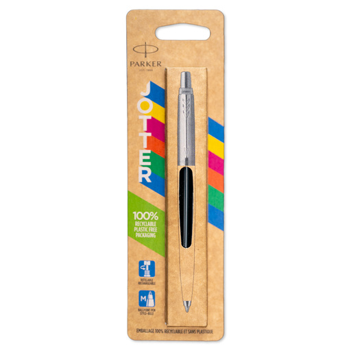 Boligrafo Parker de diseno ejecutivo y escritura suave. Cuerpo metalico con acabados premium, ideal como pieza personal o regalo corporativo. Acabado en negro.