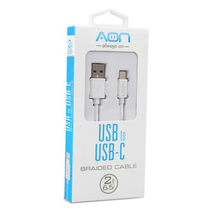 CABLE USB A TIPO C 2MTS NEGRO MARCA  AON