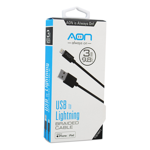 CABLE AON USB A A LIGHTNING 3MTS AO-CB-1020
