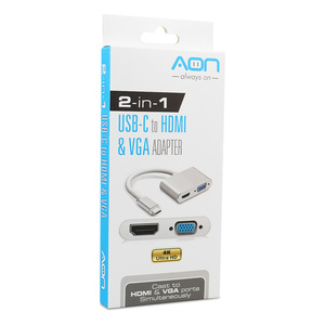 ADAPT USB C A HEMBRA HDMI/VGA MARCA AON