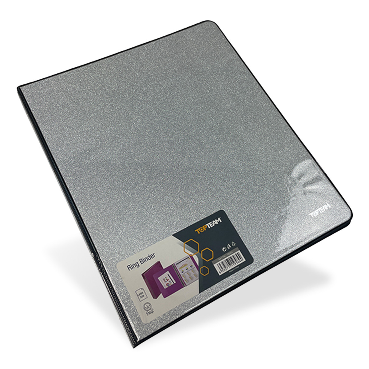 CARPETA 1P  GLITTER PLATEADO (ARILLO O, 3 ARILLOS)