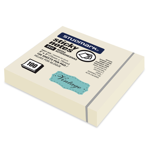 Notas adhesivas marca Studmark reposicionables para recordatorios, marcar paginas y organizar ideas. Adhesivo que se despega sin danar, perfecto para estudio, oficina y planificacion.