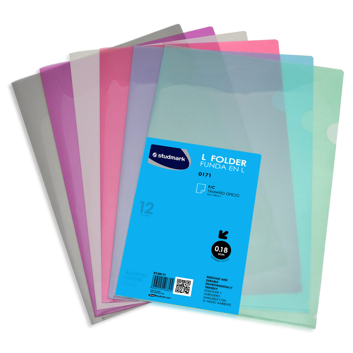 FUNDAS L OFICIO 12U COLORES