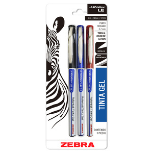 ROLLERBALL ZEBRA J-ROLLER  NEGRO, AZUL Y ROJO 3U ROLLERBALL ZEBRA J-ROLLER  NEGRO, AZUL Y ROJO 3U