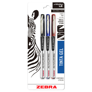 ROLLERBALL ZEBRA J-ROLLER  NEGRO, AZUL Y ROJO 3U ROLLERBALL ZEBRA J-ROLLER  NEGRO, AZUL Y ROJO 3U