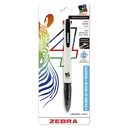 Boligrafo retractil marca Zebra con mecanismo de clic para uso rapido. Escritura suave y duradera, perfecto para escuela, oficina y uso diario.