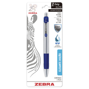 BOLIGRAFO RETRACTIL ZEBRA Z-GRIP ELITE AZUL 1U