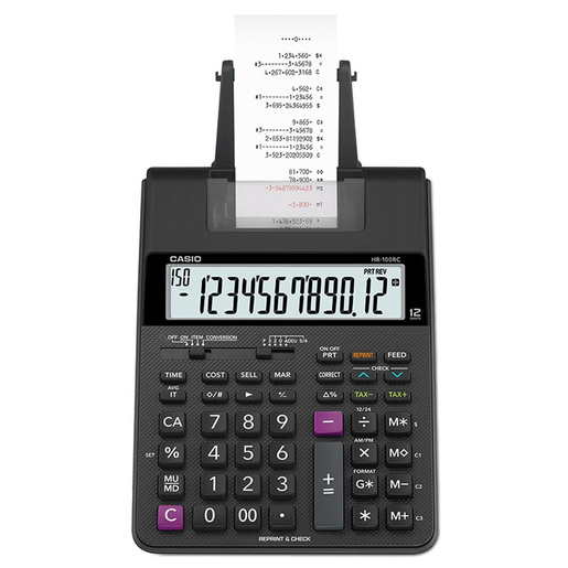 CALCULADORA CASIO HR-100RC-BK C/IMPRESORA 12 DIG