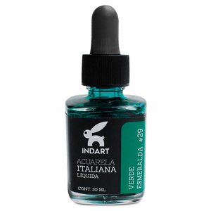 ACUARELA LIQUIDA VERDE ESMERALDA ITALIANA INDART 30ML ACUARELA LIQUIDA VERDE ESMERALDA ITALIANA INDART 30ML