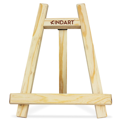 Caballete marca Indart para sostener lienzos y cuadros mientras pintas. Estructura ajustable y estable, ideal para artistas y estudiantes.