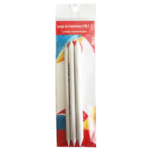 Juego de esfuminos para difuminar trazos de lapiz, carboncillo y pasteles. Distintos calibres para acabados suaves y degradados precisos.