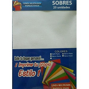 SOBRES A-7 BLANCO PIEDRA 90 G P/25 SOBRES SOBRES A-7 BLANCO PIEDRA 90 G P/25 SOBRES