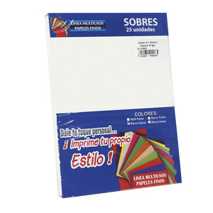 SOBRES A-7 BLANCO GLACIAR 90 G P/25 SOBRES SOBRES A-7 BLANCO GLACIAR 90 G P/25 SOBRES