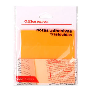 NOTAS ADHESIVAS OFFICE DEPOT TRANSPARENTES NARANJA 50H NOTAS ADHESIVAS OFFICE DEPOT TRANSPARENTES NARANJA 50H