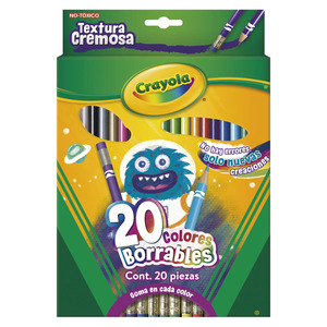 LAPICES DE COLOR CRAYOLA BORRABLES 20U LAPICES DE COLOR CRAYOLA BORRABLES 20U