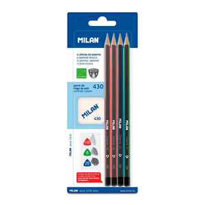 LAPIZ DE GRAFITO MILAN TRIANGULARES + BORRADOR 5U LAPIZ DE GRAFITO MILAN TRIANGULARES + BORRADOR 5U