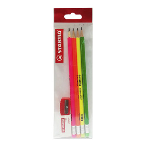 COMBO STABILO LAPIZ NEON HB BORRADOR+SACAPUNTA 4U. COMBO STABILO LAPIZ NEON HB BORRADOR+SACAPUNTA 4U.