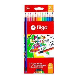 LAPICES DE COLOR BORRABLES FILGO PINTO 12U LAPICES DE COLOR BORRABLES FILGO PINTO 12U