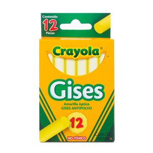 YESOS CRAYOLA AMARILLO ANTIPOLVO 12U YESOS CRAYOLA AMARILLO ANTIPOLVO 12U