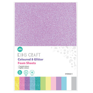 PAPEL KIDS CRAFT FOAM 12H (COLORES Y BRILLANTINA) PAPEL KIDS CRAFT FOAM 12H (COLORES Y BRILLANTINA)
