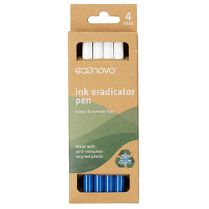 PLUMA CON BORRADOR ECONOVO TINTA AZUL 4U PLUMA CON BORRADOR ECONOVO TINTA AZUL 4U